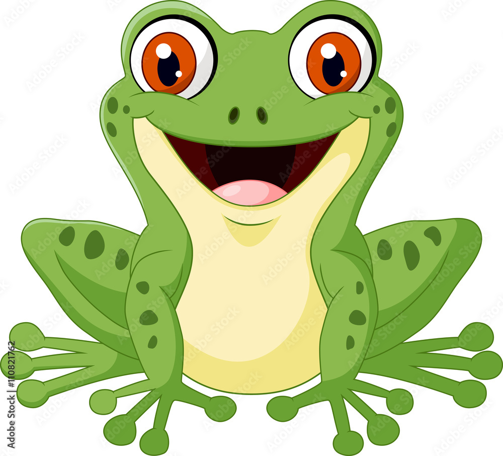 Naklejka premium Cartoon cute frog