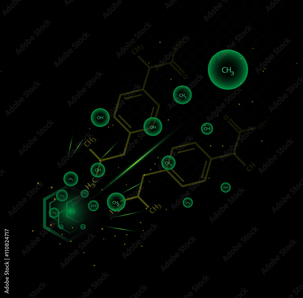 Technology background: chemical formulas