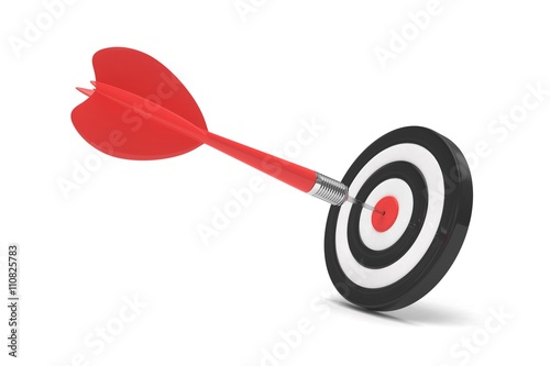 arrow darts in target. 3d rendering.