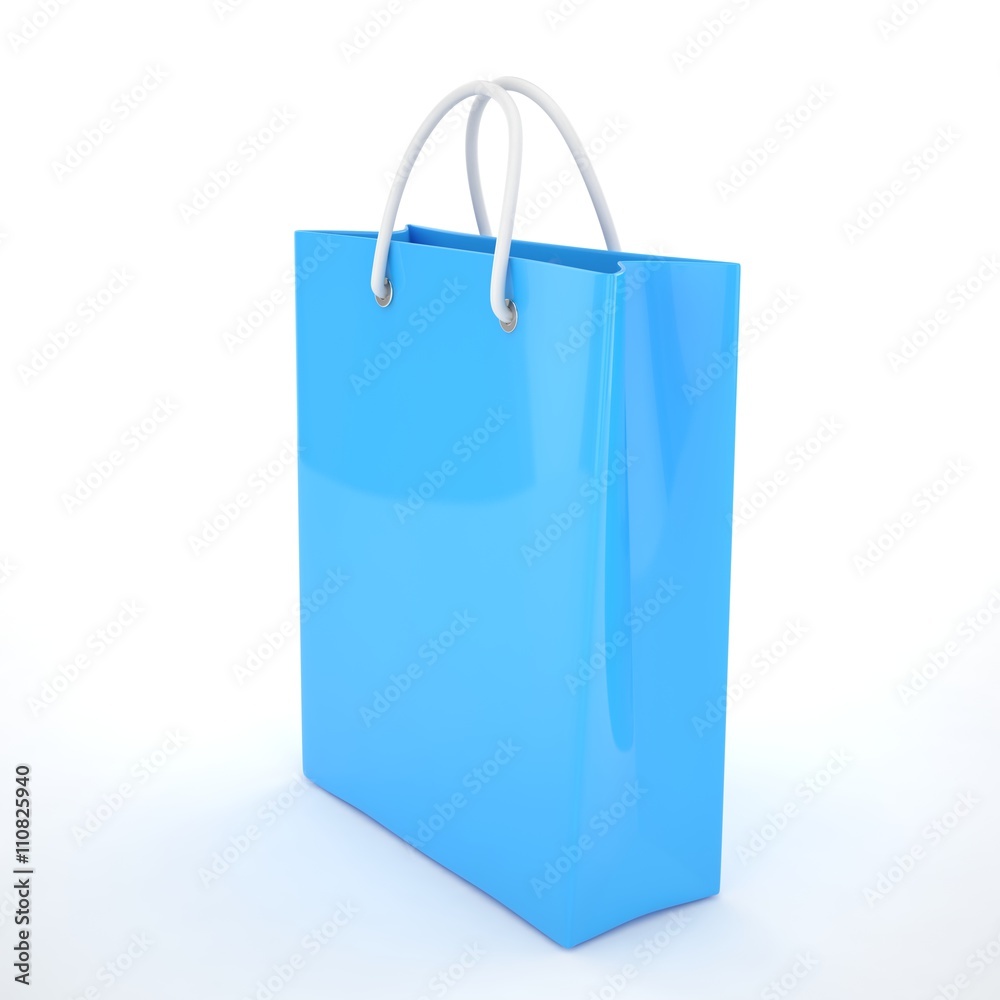 Paper Shopping Bag isolated on white background. 3d rendering. Paper Shopping Bag isolated on white background. 3d rendering.