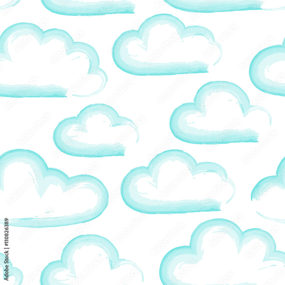 Fototapeta premium seamless pattern of clouds on blue sky. Vector illustration
