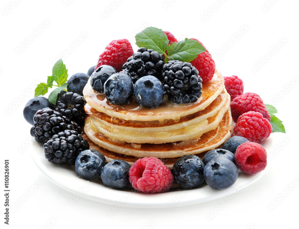 Delicious pancakes with berries Delicious pancakes with berries
