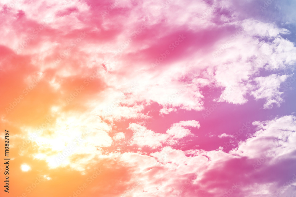 sun and cloud background with a pastel colored.

