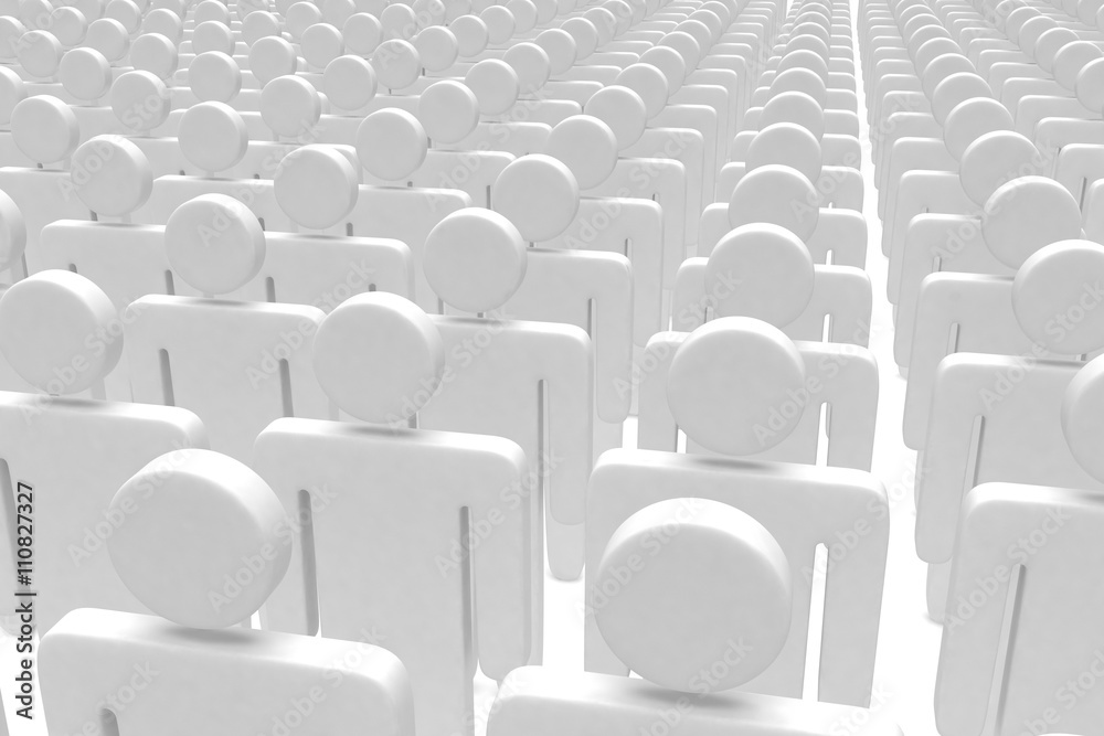 Fototapeta premium group of people figures on white background. 3d rendering.