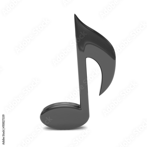 music note, on white. 3d rendering.