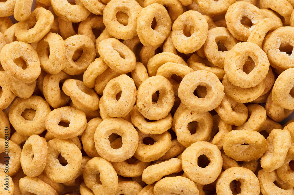 Corn rings close-up. Cereals.