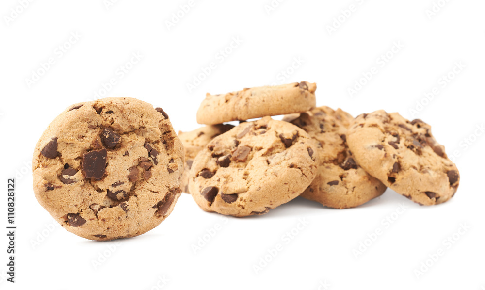 Pile of cookies isolated over the white background Pile of cookies isolated over the white background