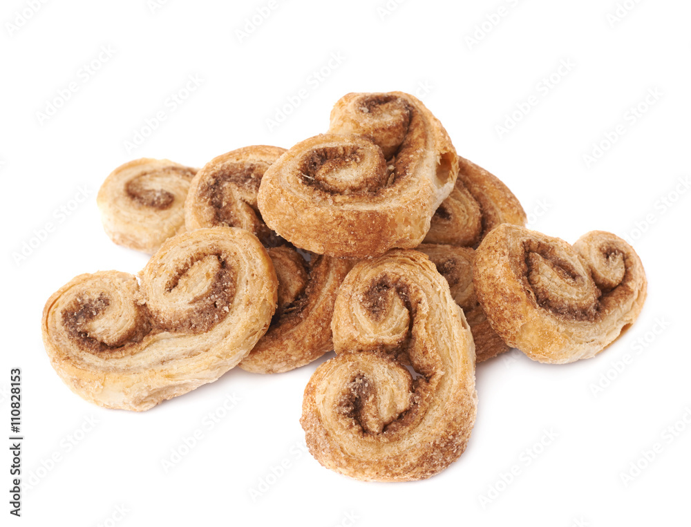 Pile of cookies isolated over the white background Pile of cookies isolated over the white background