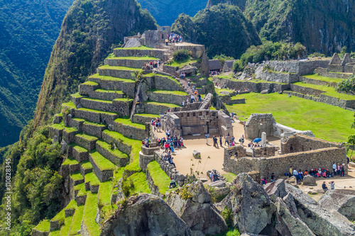 Temple Zone of Machu Picchu ruins, Peru. photo