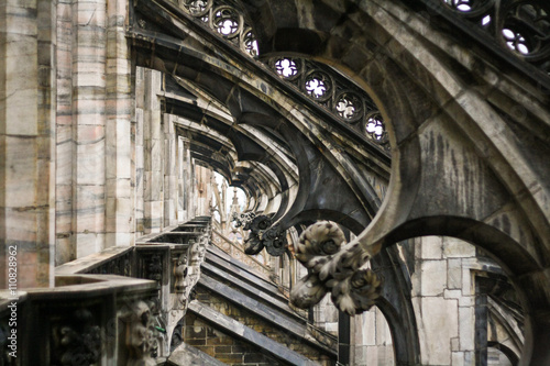 The roof of the gothic cathedral of Milan - Duomo photo