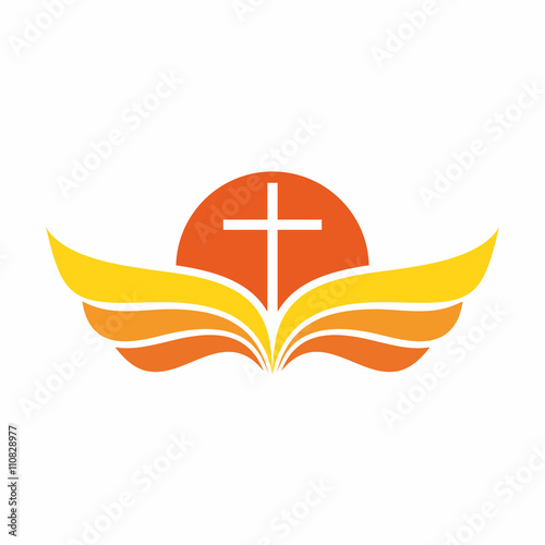 Church logo. Dawn of the Church of Christ. Ascension on the wings.