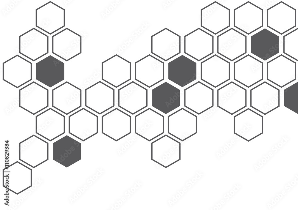 dark grey hexagon white background wall pattern - obrazy, fototapety, plakaty 