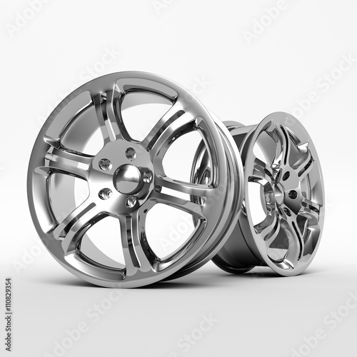 Aluminium Alloy rims, Car rims. 3D rendering.
