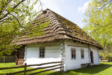 old wooden polish cottage in open-air museum, Kolbuszowa,Poland
