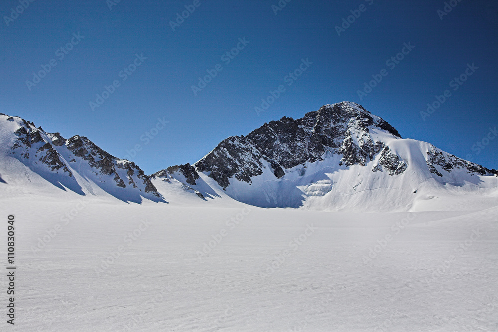 high mountains covered with snow