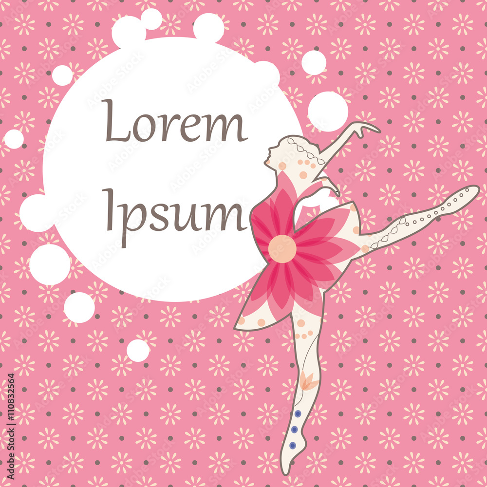 vintage background with ballet dancer Stock Vector | Adobe Stock