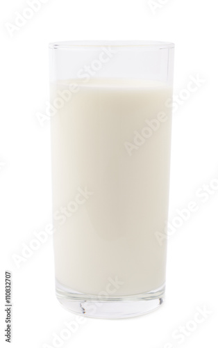 Glass of milk isolated over the white background