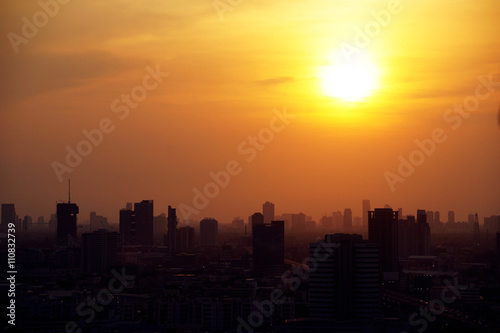 Sunrise at city of Bangkok, Thailand