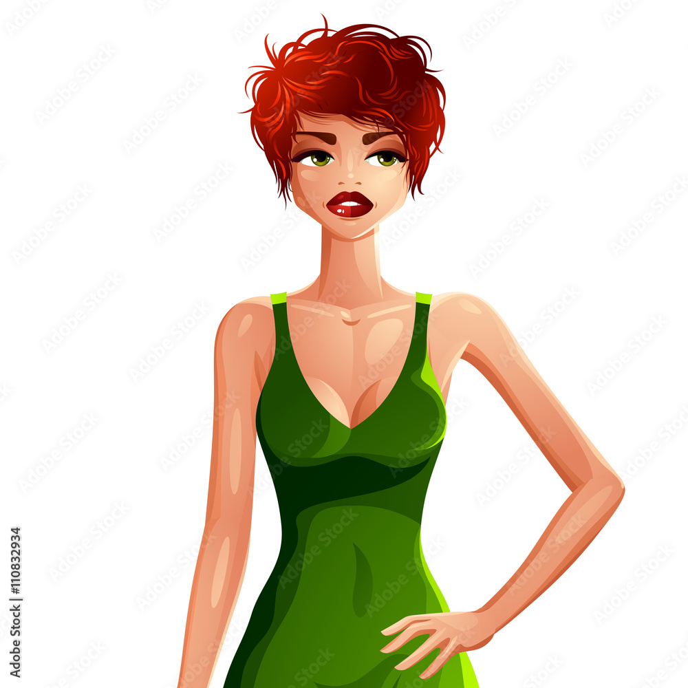 Attractive white-skin woman wearing a gorgeous bright summer dress Attractive white-skin woman wearing a gorgeous bright summer dress