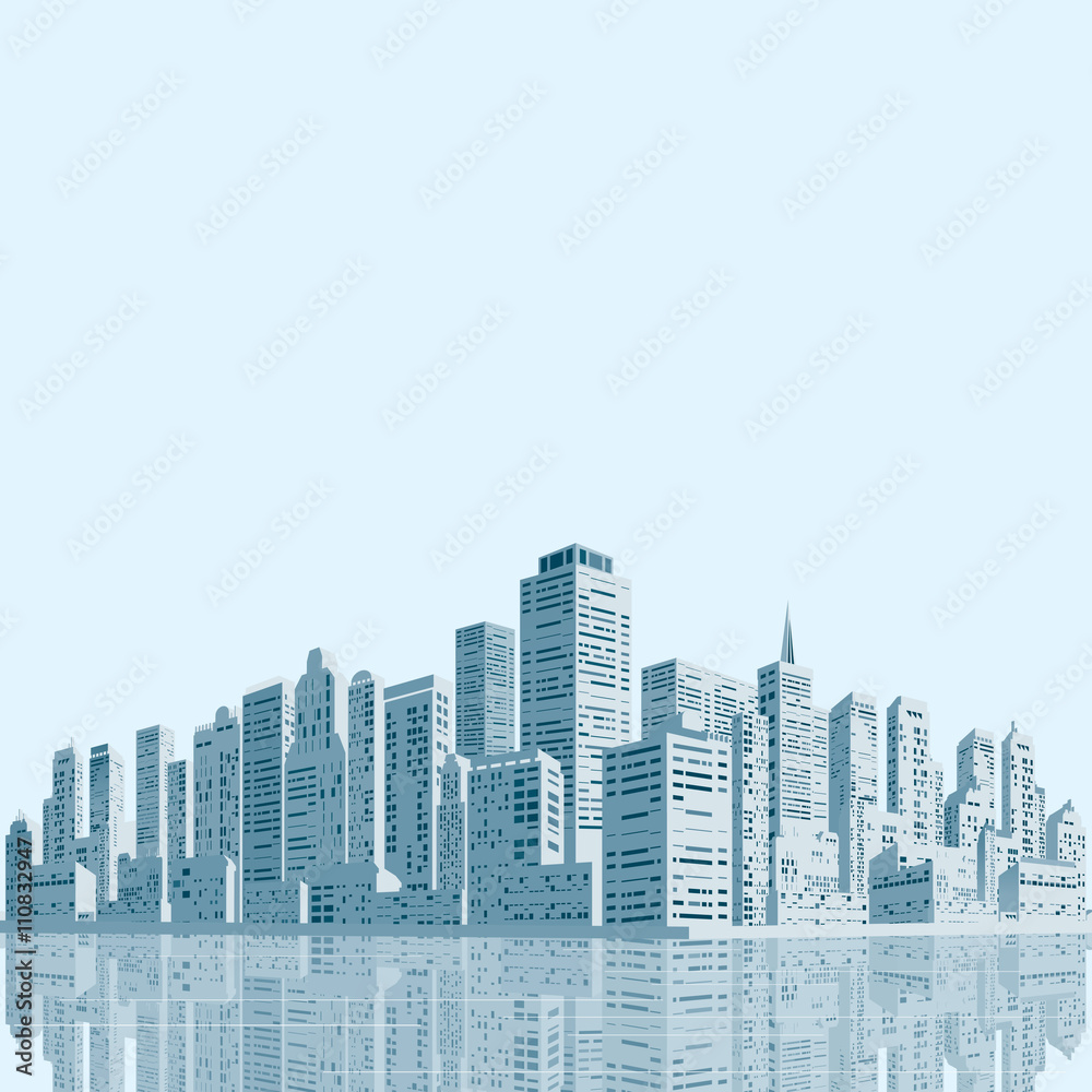 Monochrome Cityscape Background. Image