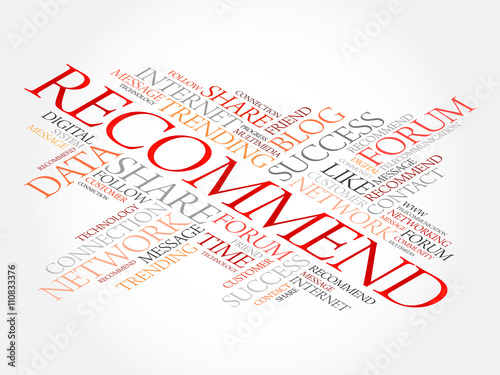 Recommend word cloud, business concept