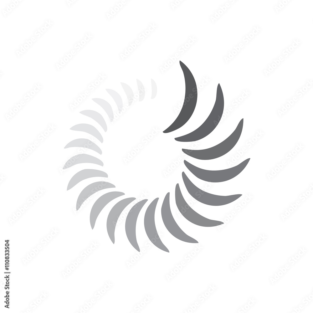 Abstract geometric circle waves icon, simple style 