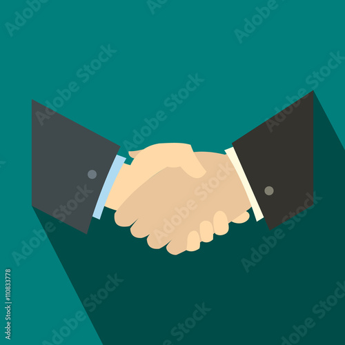 Handshake icon, flat style