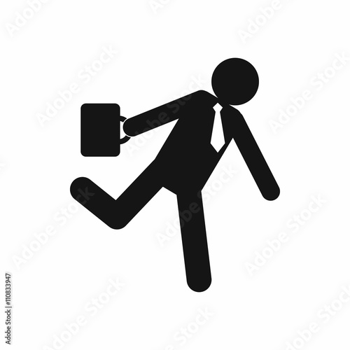 Running clerk icon, simple style