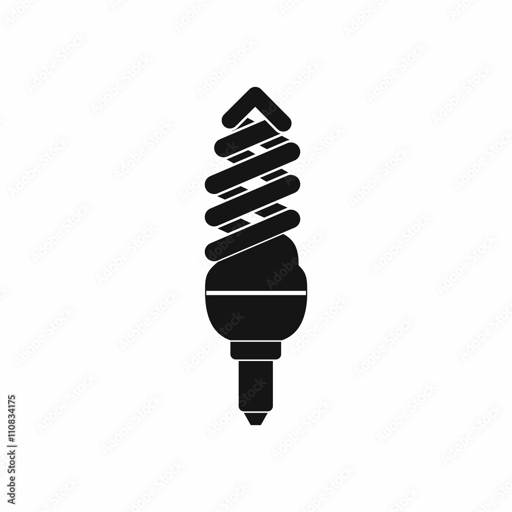 Fluorescent lamp icon, simple style Fluorescent lamp icon, simple style