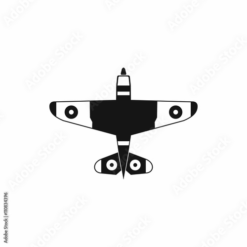 Military fighter jet icon, simple style