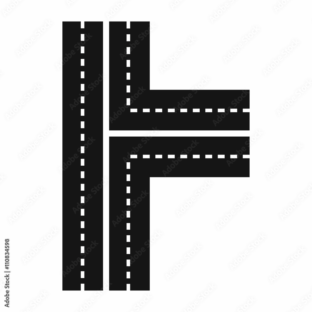 Crossroads icon in simple style Crossroads icon in simple style