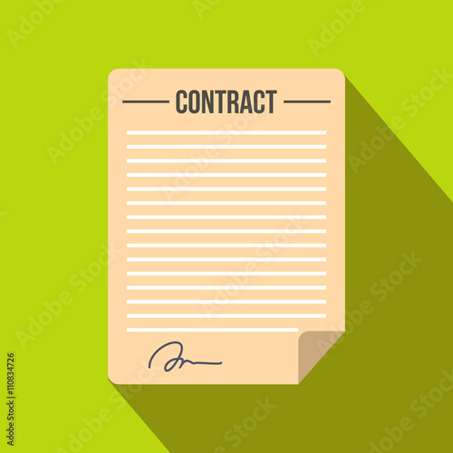 Contract icon in flat style 