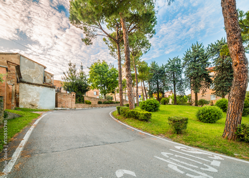 streets of small hilltop village