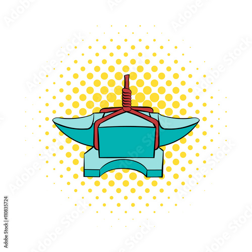 Anvil with rope icon, comics style