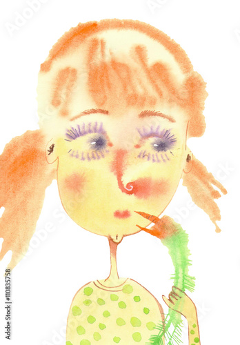 watercolor girl