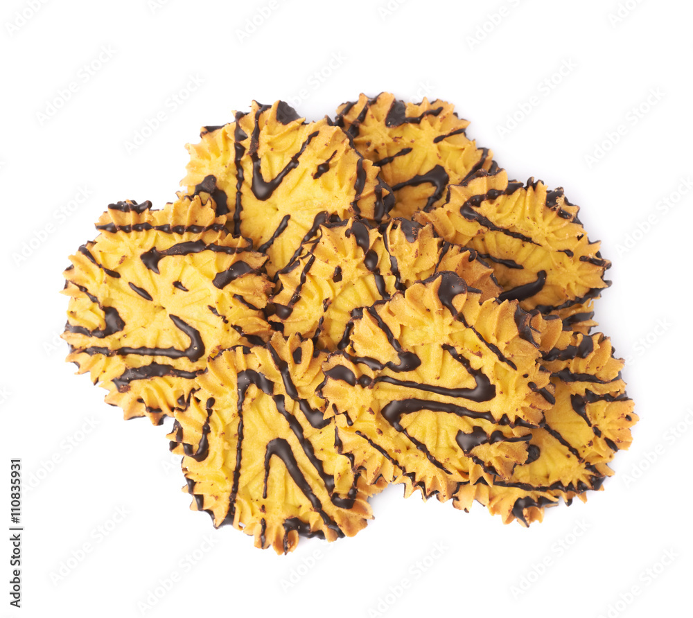 Pile of cookies isolated over the white background Pile of cookies isolated over the white background