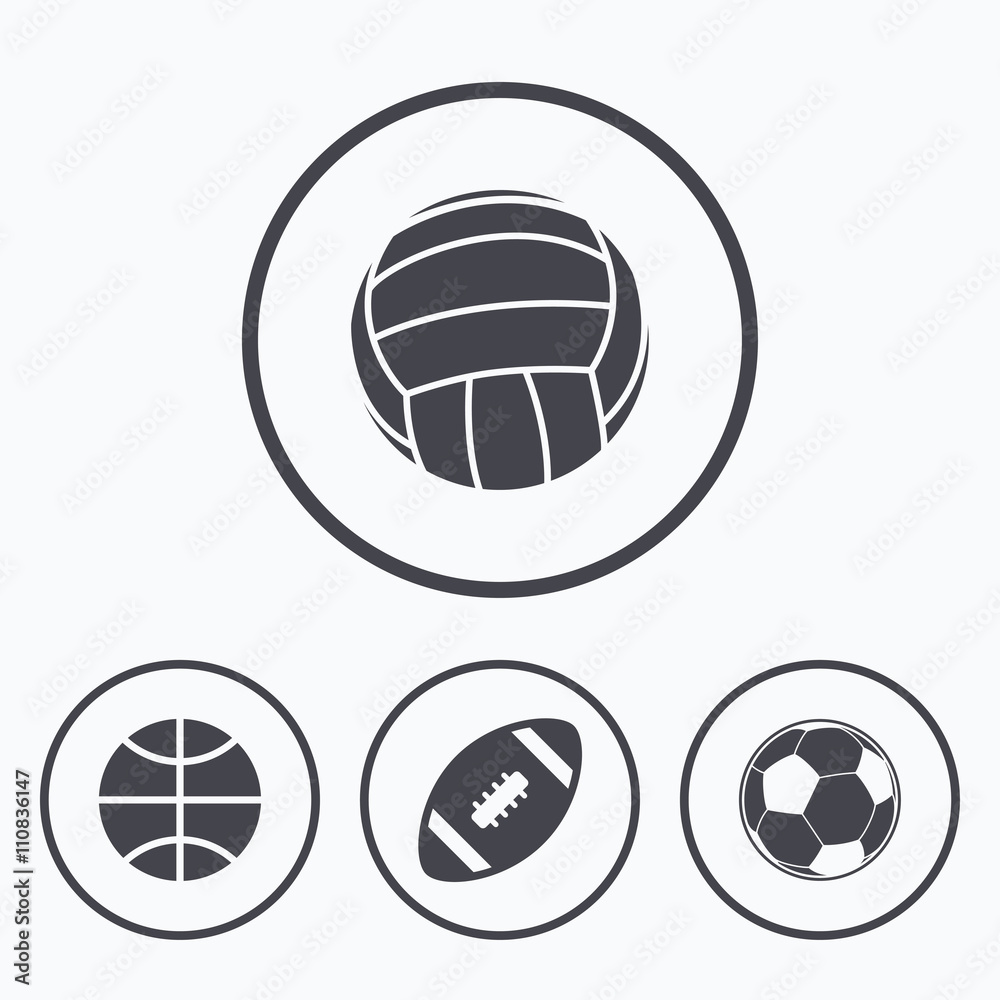 Naklejka premium Sport balls. Volleyball, Basketball, Soccer.