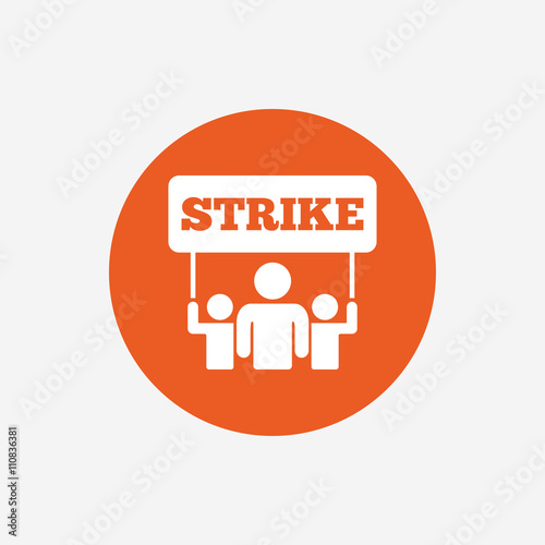 Strike sign icon. Group of people symbol.