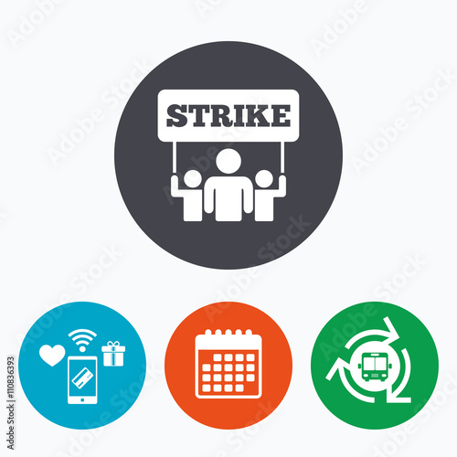 Strike sign icon. Group of people symbol.