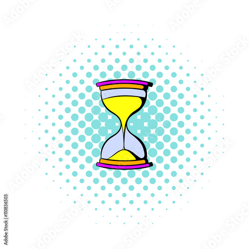 Hourglass icon in comics style