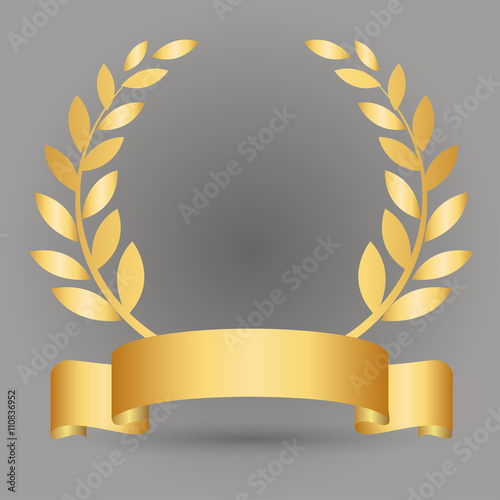 Crown winner in the gold color on a gray background
