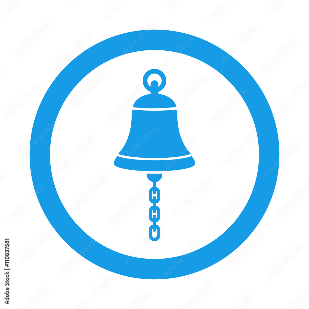 Icono plano campana de barco en circulo color azul Stock Illustration |  Adobe Stock