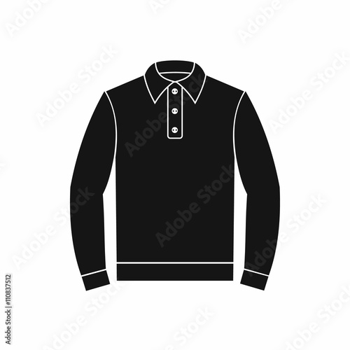 Long sleeve polo shirt icon, simple style