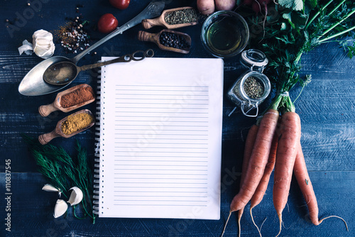 Blank recipes book photo