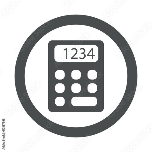 Icono plano calculadora en circulo color gris