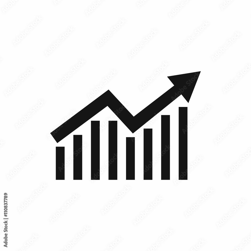 Business graph icon, simple style Business graph icon, simple style
