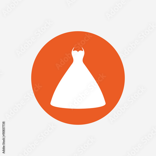 Wedding dress sign icon. Elegant bride symbol.