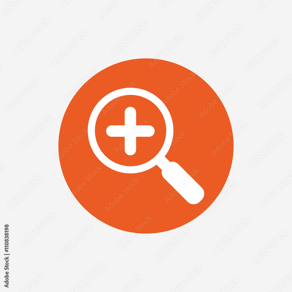 Magnifier glass sign icon. Zoom tool. Navigation Magnifier glass sign icon. Zoom tool. Navigation