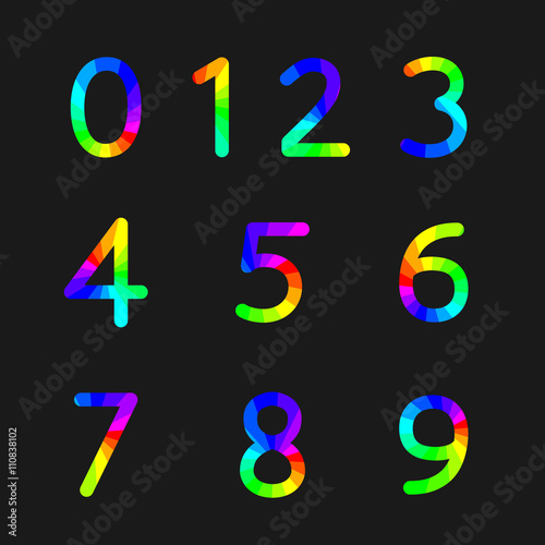 Rainbow numbers  vector illustration.