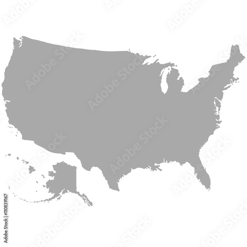 USA map in dark gray on a white background
